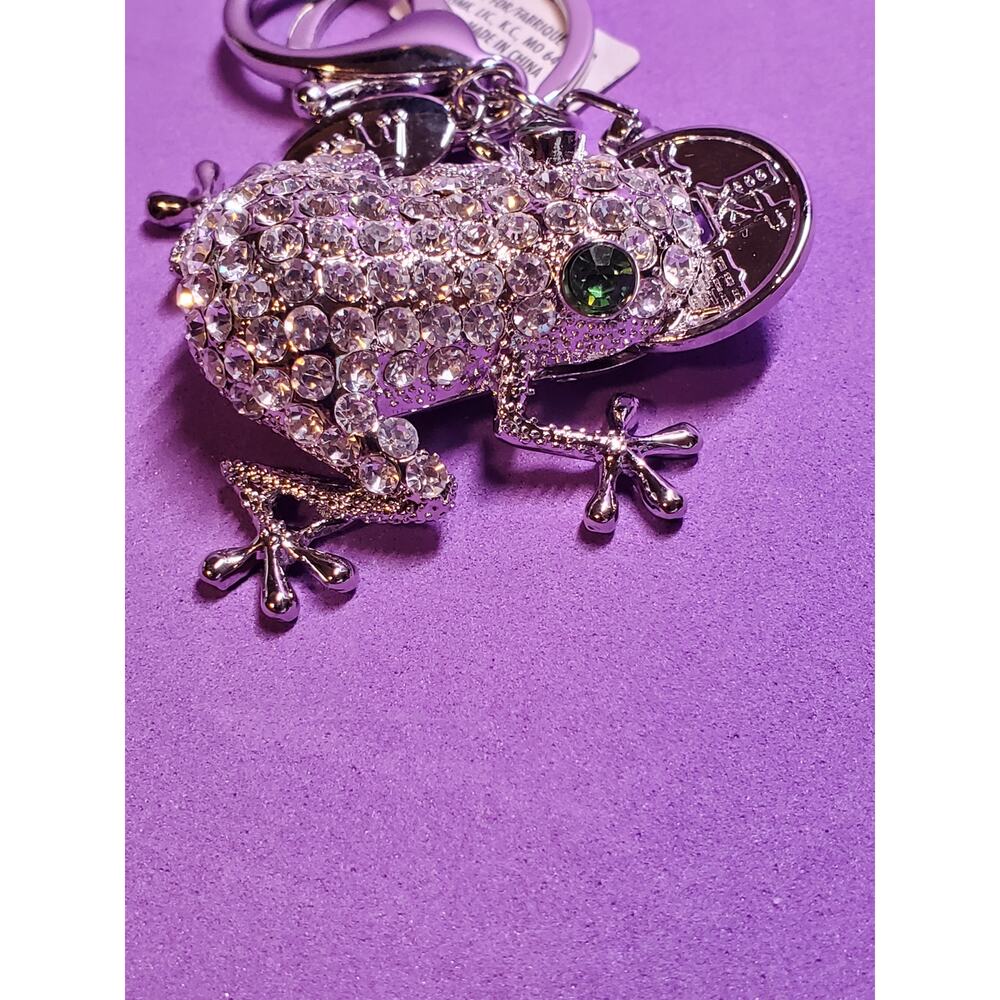 Frog with Coin Metal Key Chain - Silver - Picture 4 of 7